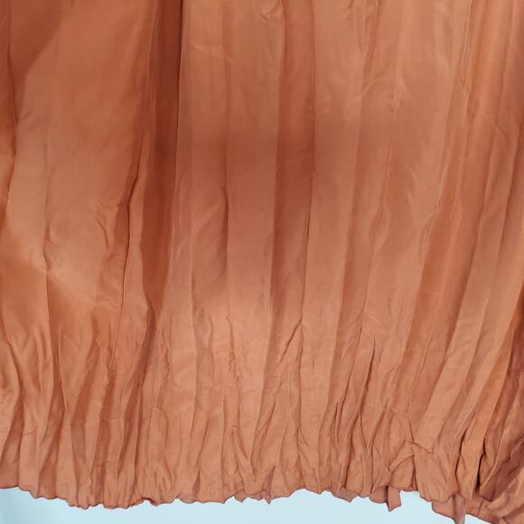 Go Silk Crinkle Cut Midi Dress Washable Silk Cayenne V-Neck Orange Size S NEW - Picture 6 of 11